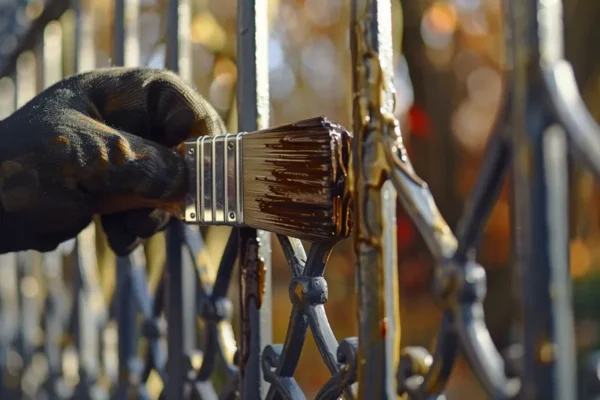 como pintar una reja metalica con brocha